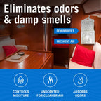 4 Pack Moisture Absorber Hanging Bags, Boat Dehumidifier with Charcoal, Unscented, Removes Dampness and Musty Odors, Ideal for Basement, Closet, Home, Car, RV, and Boating