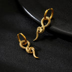 NewHuajiava 18K Gold Plated Snake Earrings Hypoallergenic for Sensitive Ear