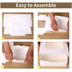 PFAMKEER 36 pcs 6x6x3 Inches Small Cake Box with Window, Bakery Pastry Cookie Boxes, Mini Pie for Pastry,Dessert,Strawberries,Chocolates, Cupcakes with paper stickers (white)