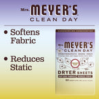 MRS. MEYER'S CLEAN DAY Dryer Sheets, Fabric Softener, Reduces Static, Infused with Essential Oils, Compassion Flower, 80 Count (Pack of 3)