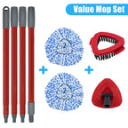 Mop Replacement for Ocedar, Mop for O Cedar, Replacement Mop for O Cedar Spin Mop Contains 4-Section Mop Handle 2 Mop Replace Head 1 Mop Base 1 Scrubber Mop Head for O-Cedar Spin Mop