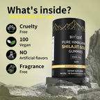 BIYODE Shilajit Gummies: Pure Shilajit Himalayan Rich in Ashwagandha Gaulshura Fulvic Acid 85 Micronutrients Suitable for Men and Women No Added Sugar