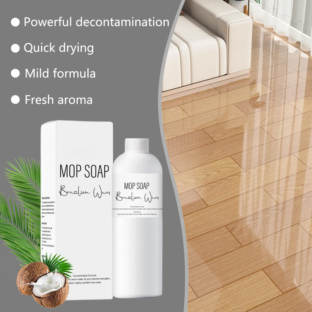 Yicengy 2Pcs Brazilian Waves Mop Soap, New Mop Soap For Floor Cleaning, Mop Soaps Brazilian Wave, Multisurface Bathroom & Kitchen Cleaner Supplies (120ML)
