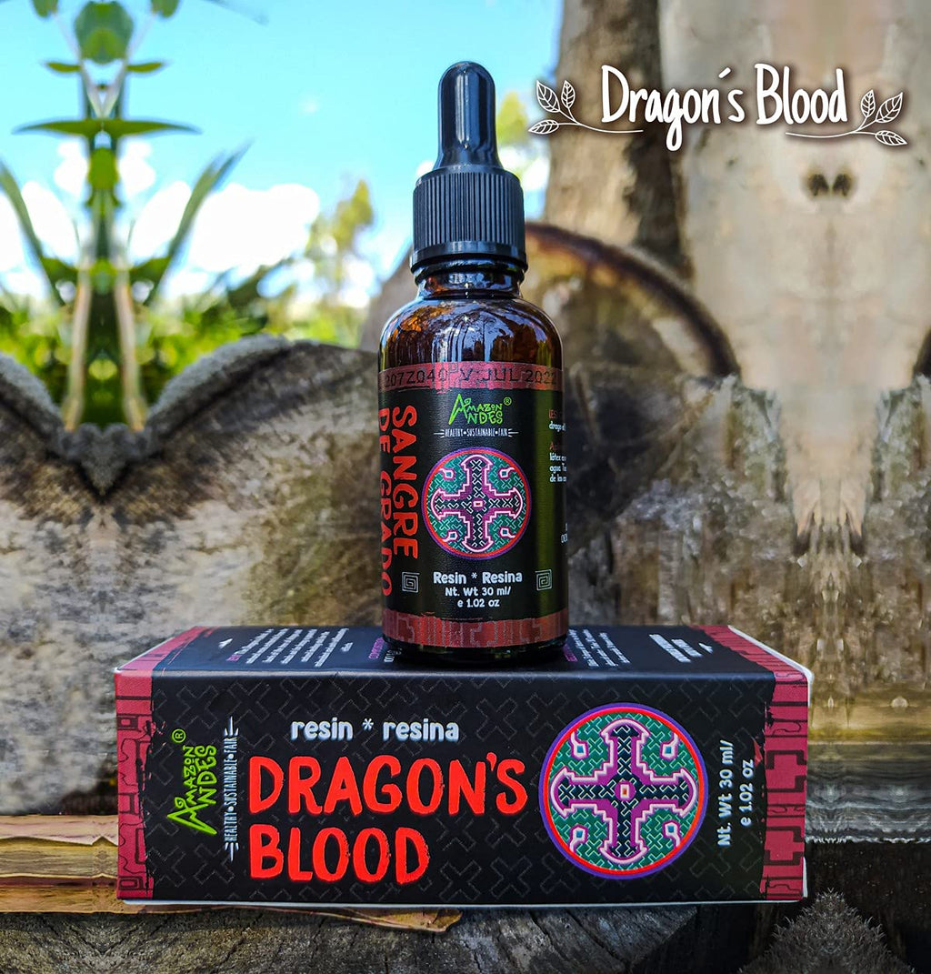 Amazon Andes Dragon's Blood Organic Liquid Extract - Sangre de Drago Sap from Peru | Pure Sangre de Grado Wild Harvested Resin Tincture | Dragons Blood Sap | Sangre de Dragon | 1 fl oz (30ml)