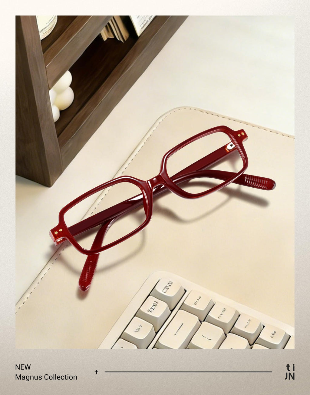 TIJN Magnus Blue Light Blocking Glasses for Women Men,Square Cat Eye Frame Bluelight Glasses for Gaming/Computer/Screen,DR