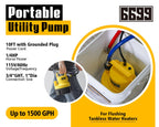 6699 Tankless Water Heater Flushing Kit Includes 1/4HP Submersible Sump Pump with Two Adapters & 3 Gallons Pail with Bucket Lid Opener & Two 1/2” Dia X 6’ PVC Hoses with Washers