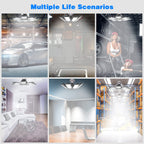 POLARPRA Led Garage Light - 20000LM Super Bright 6500K Garage Lights Ceiling Led w/ 8 Adjustable Panels Garage Shop Light Compatible for E26/E27 Socket Applicable for Workshop Barn Warehouse Attic