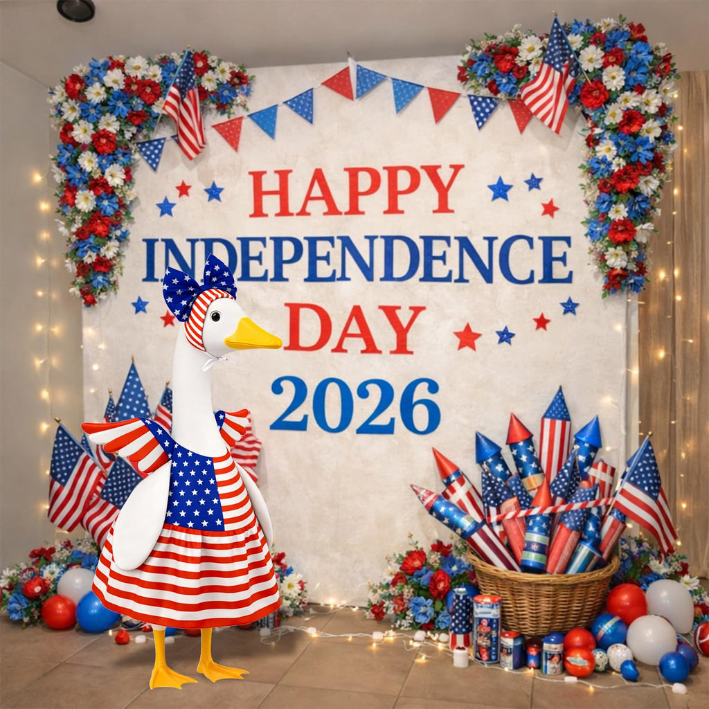 4th of July Porch Goose Outfits Patriotic Goose Costume for Outdoor Decor