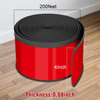 Vinyl Baseboard Molding Trim 4 Inch x 200 Feet Peel and Stick Baseboard Trim Flexible PVC Cove Base Moulding Self-Adhesive Trim for Garage Bathroom Cabinet Floor Walls, Black