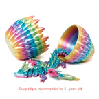 3D Printed Dragon Eggs - 9” Flying Dragon Inside, Large Vibrant Collectible, Fantasy 3D Animals Toys for Kids and Adults, Cool Desk Decor for Christmas, Birthday, Easter Stuffers, Graduation (Rainbow)