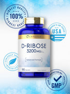 Carlyle D-Ribose Capsules | 3200mg | 180 Pills | Advanced Formula