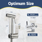 Vayzluiy Handheld Toilet Bidet Sprayer for Toilet-Adjustable Water Pressure Control with Bidet Hose for Feminine Wash, Stainless Steel Brushed Nickel Cloth Diaper for Baby Wash (Stainless Steel, 1)