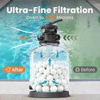 Vidapool 3.1 lbs Pool Filter Balls for Sand Filter Pumps, Reusable White Filter Balls for Swimming Pools, Efficient & Lightweight Sand Filter Balls, Replaces 100 lbs Pool Filter Sand