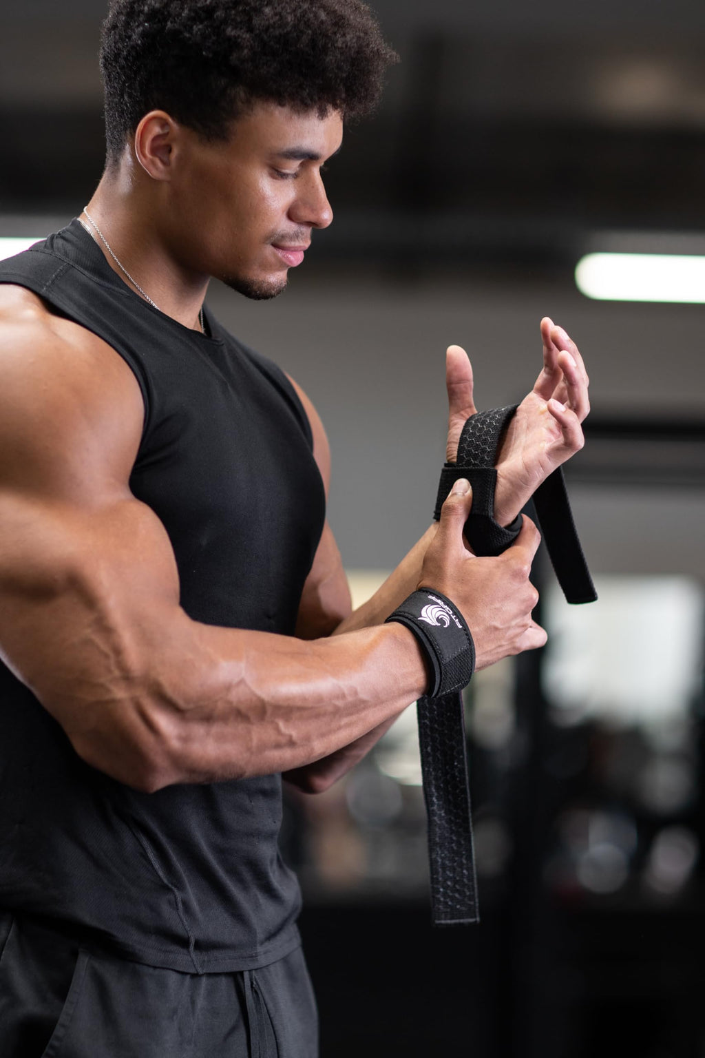 Fitgriff�� Lifting Wrist Straps for Weightlifting, Gym, Deadlift, Workout (Made of Premium Cotton & Padded) - Men & Women (Standard, Black (Silicone-Grip))