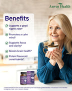 Anven Health 400mg L-Theanine with 200mg Apigenin Supplement for Sleep-Natural Relaxation & Stress Relief - Gluten Free,Non-GMO, Zero Fillers - Made in USA | 60 Veggie Capsules