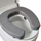 Soft Padded Toilet Seat Cushion with 2-Inch High-Density Foam & Waterproof PU Fabric, U-Shape Padded Toilet Cushion - Secure Hook & Loop Tape, Fits Standard/Elongated Toilets (Grey)