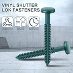 Blulu 36 Pcs 3 Inch Vinyl Shutter Fastener Window Panel Peg Lok Pin Pegs Screws Shutter Spikes Anchor (Forest Green)
