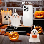 Wondise Halloween Flameless Candles with 6hrs Timer Spooky Ghost