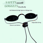 Arthaxi See-Through Safety Goggles Pack of 2, Transparent Safety Glasses for Tanning Use, and Half-clear Eye Protection, 2 Separate Storage Cases Included