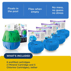 Flippin’ FROG Floating Sanitizer System for Pools 2,000 to 5,000 Gallons - Prefilled Floater with Sanitizing Minerals and Chlorine for Easy Pool Treatment & Maintenance - 4 Month Bundle