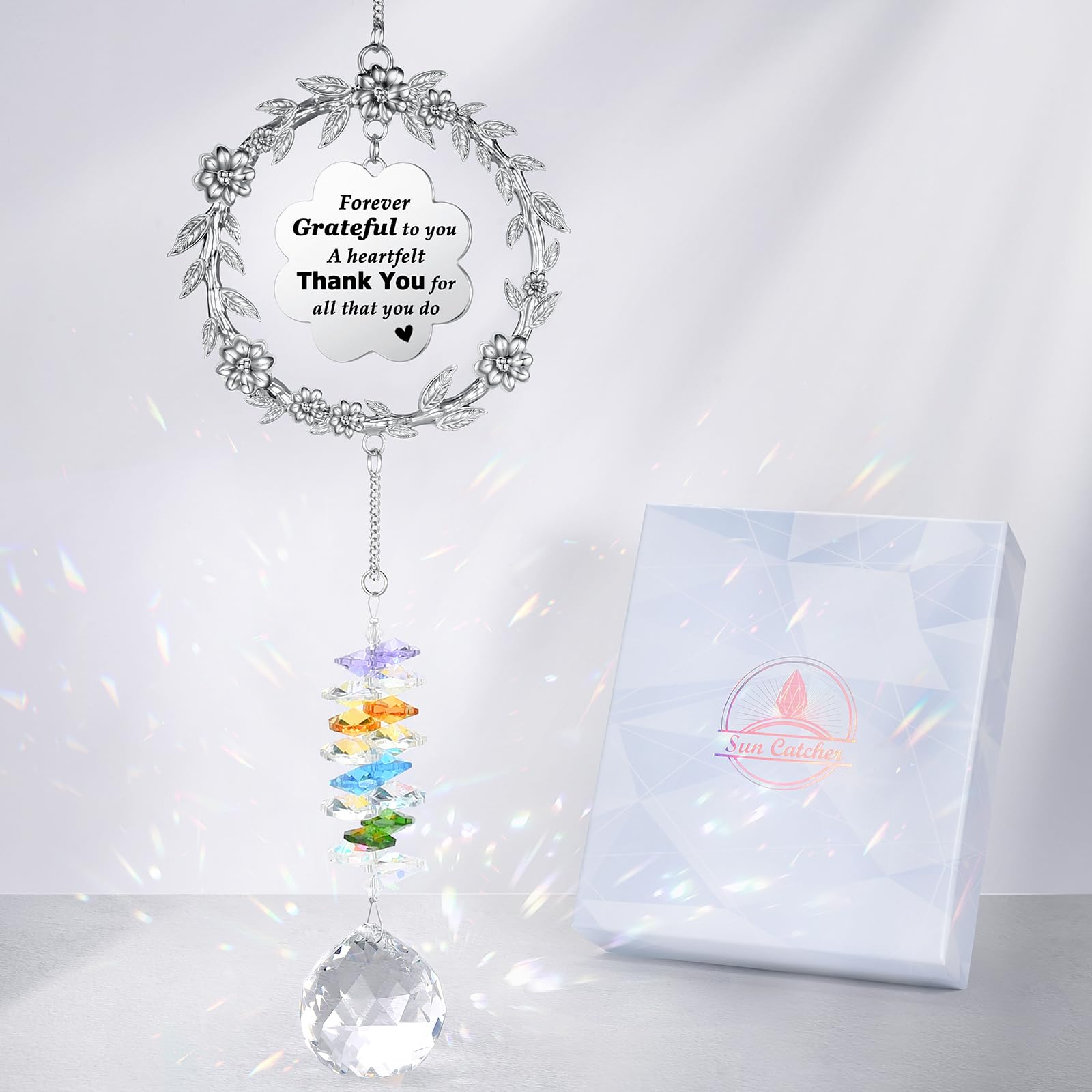 Thank You Gifts for Women, Sun Catcher Gift with Engraved Thank You Message