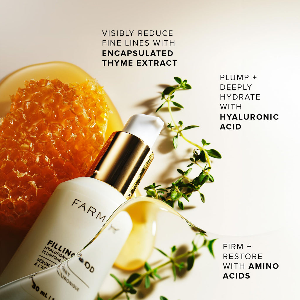Farmacy Hyaluronic Acid Serum for Face - Filling Good Face Serum with Vegan Collagen Peptides - Helps Smooth Fine Lines + Wrinkles - Hydrating, Plumping + Anti Aging Skin Care (30ml)