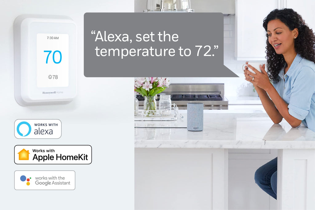 Honeywell Home T9 WiFi Smart Thermostat with 1 Smart Room Sensor, Touchscreen Display, White