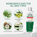 PHARMBANNER Tea Tree Antifungal Body Wash – Soothes Folliculitis, Acne, Jock Itch, Athlete’s Foot, Ringworm, Tinea Versicolor, Body Odor, Eczema & Dermatitis-Prone Skin