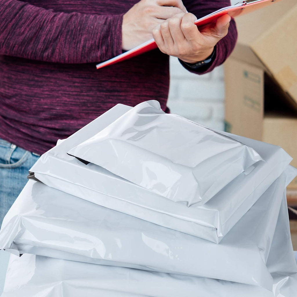 Myrvexel 100Pack 24x26" White Poly Mailers - Self Sealing, Waterproof & Tear-Resistant Shipping Envelopes for E-Commerce, Clothing, Books & Small Business