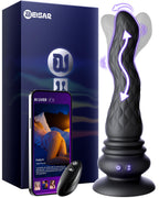 Beisar 3 in 1 Prostate Massager Anal Vibrator - Powered Vibrating Butt Plug Male Sex Toys for Men with 9 Wave Wriggling Modes, Anal Dildo Plug Adult G, P-Spot Vibrator Remote Control Fetish Jewelry