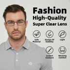 Autojouls 6-Pack Metal Reading Glasses Blue Light Blocking Spring Hinge Readers Lightweight Sturdy Comfortable, 3 Black 3 Gunmetal 2.0 x