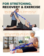 Trideer Stretching Strap Yoga Strap Physical Therapy for Home Workout, Exercise, Pilates and Gymnastics, 10 Loops Non-Elastic Stretch Bands with Aesthetic Packaging for Women & Men (Dark Blue)
