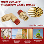 Boeray 3/8” Quick Push to Connect Fittings Brass Male Straight and Elbow Combination DOT Approved 3/8" Tube OD x 1/4" NPT Thread Air Brake Line Adapter Air Suspension Kit Air Hose Repair Kit 30pcs
