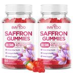 Saffron Gummies for Adult Kids, 10-IN-1 Formula with Saffron 88.5mg, Vitamins D3 & B6, Magnesium, Zinc, Ashwagandha, L-Theanine, St. John's Wort - Supports Mood & Focus, Strawberry Flavor, 60 Count