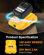 Ruzixt DCB112 Charger Replacement for Dewalt Battery Charger Compatible with Dewalt 12V 20V Max Battery DCB201 DCB204 DCB205 DCB206 DCB120 DCB127 DCB112 DCB115 DCB118 DCB107 DCB105 DCB102 (Yellow)