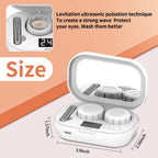 MUGLE Portable Ultrasonic Contact Lens Cleaner with USB Charger - Fit Disposable Soft, Colored & RGP Lenses - Travel & Home (White)