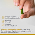 Premier Research Labs Probiotic Fermented Greens - Super Greens Supplement, Superfood Blend, Organic Vitamins with Probiotic - Daily Greens with Spinach, Chlorella, & More - 150 Powder Filled Capsules