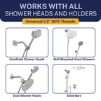 HammerHead Showers Solid Metal Shower Hose Attachment for Showerhead, Extra-Long 72-Inch Universal Replacement Hose for Hand held Shower, Chrome