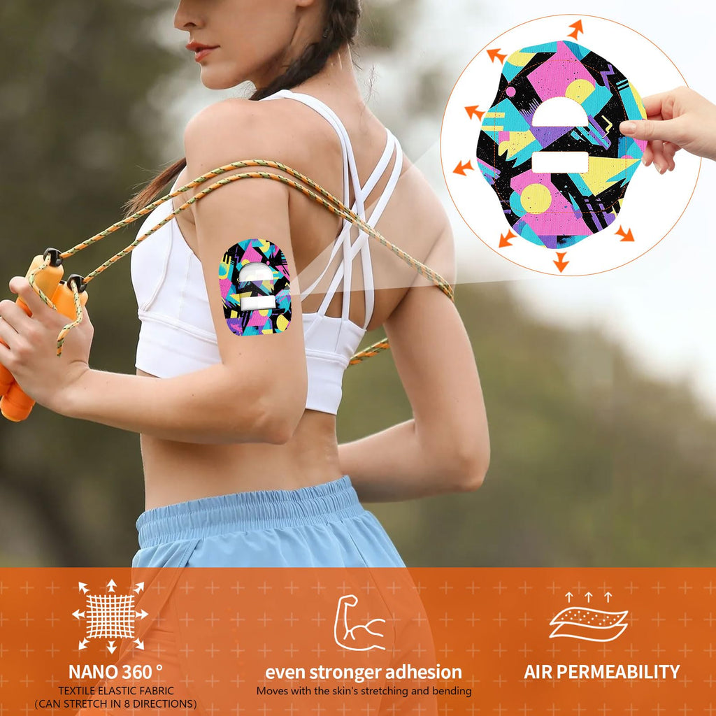 Omnipod 5 Adhesive Patches - Omnipod 5 Overpatches Waterproof with Strap Pre-Cut Sweatproof Omnipod Sensor Tape (Graffiti 20pcs)