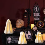 Light Up Ghost Halloween Decor,Ceramic Halloween Ghost Decorations Indoor