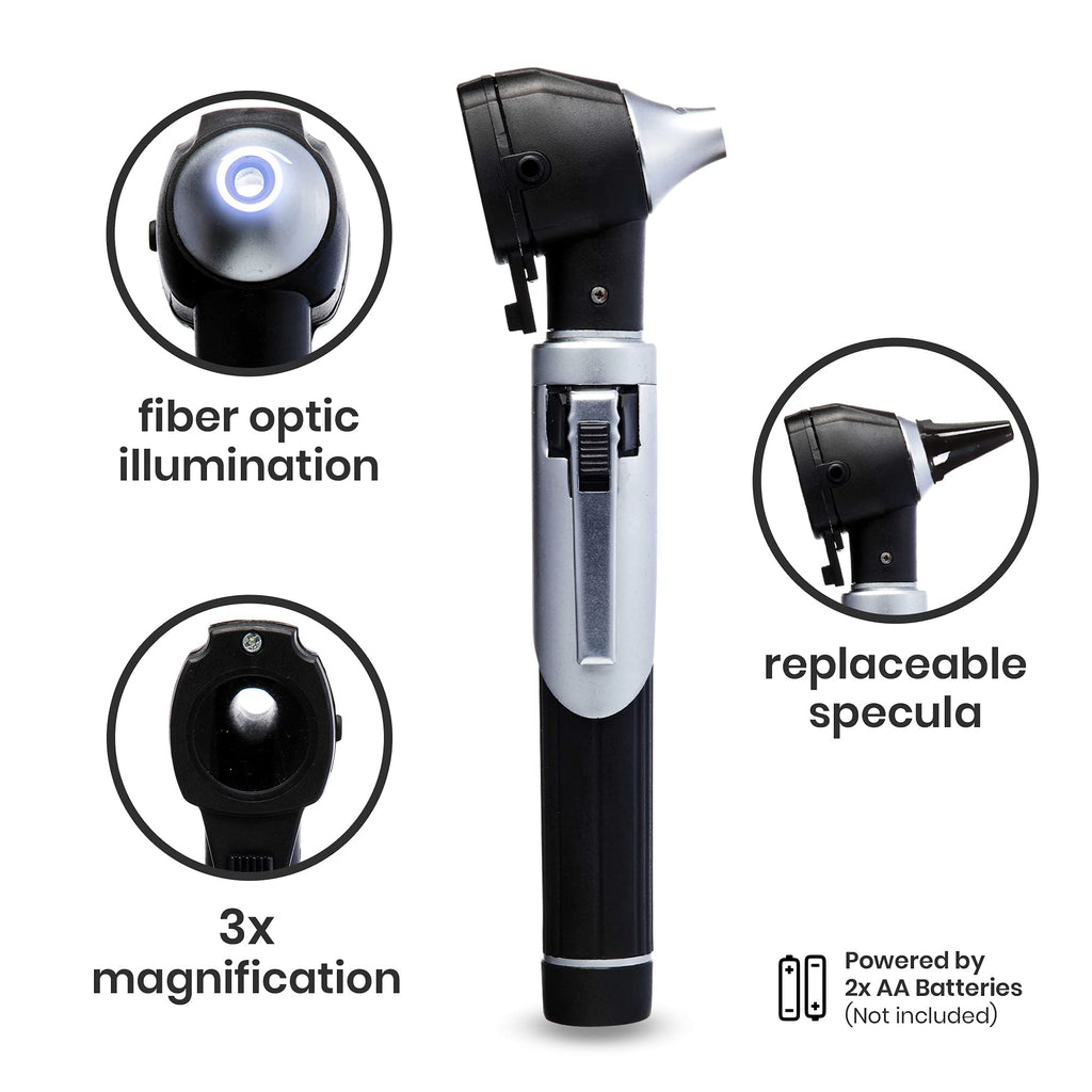 Zyrev ZetaLife Otoscope - Ear Scope with Light, Ear Infection Detector, Pocket Size (Gray Color)
