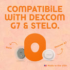 ExpressionMed Dexcom G7 Over Patches - Made in USA, 5 Pack, 15+ Day Hold, Waterproof & Breathable, Hypoallergenic, Flexible & Non-Fraying, Easy-Apply Backing, Flower Shape, Compatible with Stelo