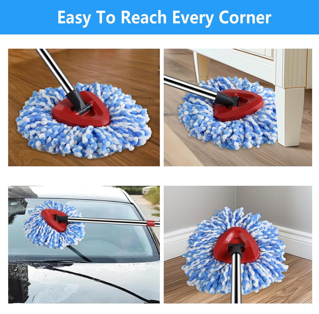 [10 Pack]Mop Heads Replacements, Spin Mop Replacement Head Deep Cleaning Machine Washable and Easy Replace,Spin Mop Refill Replacement Head 100% Microfiber,Mop Head Compatible with RinseClea