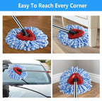 [10 Pack]Mop Heads Replacements, Spin Mop Replacement Head Deep Cleaning Machine Washable and Easy Replace,Spin Mop Refill Replacement Head 100% Microfiber,Mop Head Compatible with RinseClea