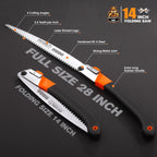 REXBETI 14-Inch Camping Saw, Extra Long Folding Hand Saw for Tree Trimming