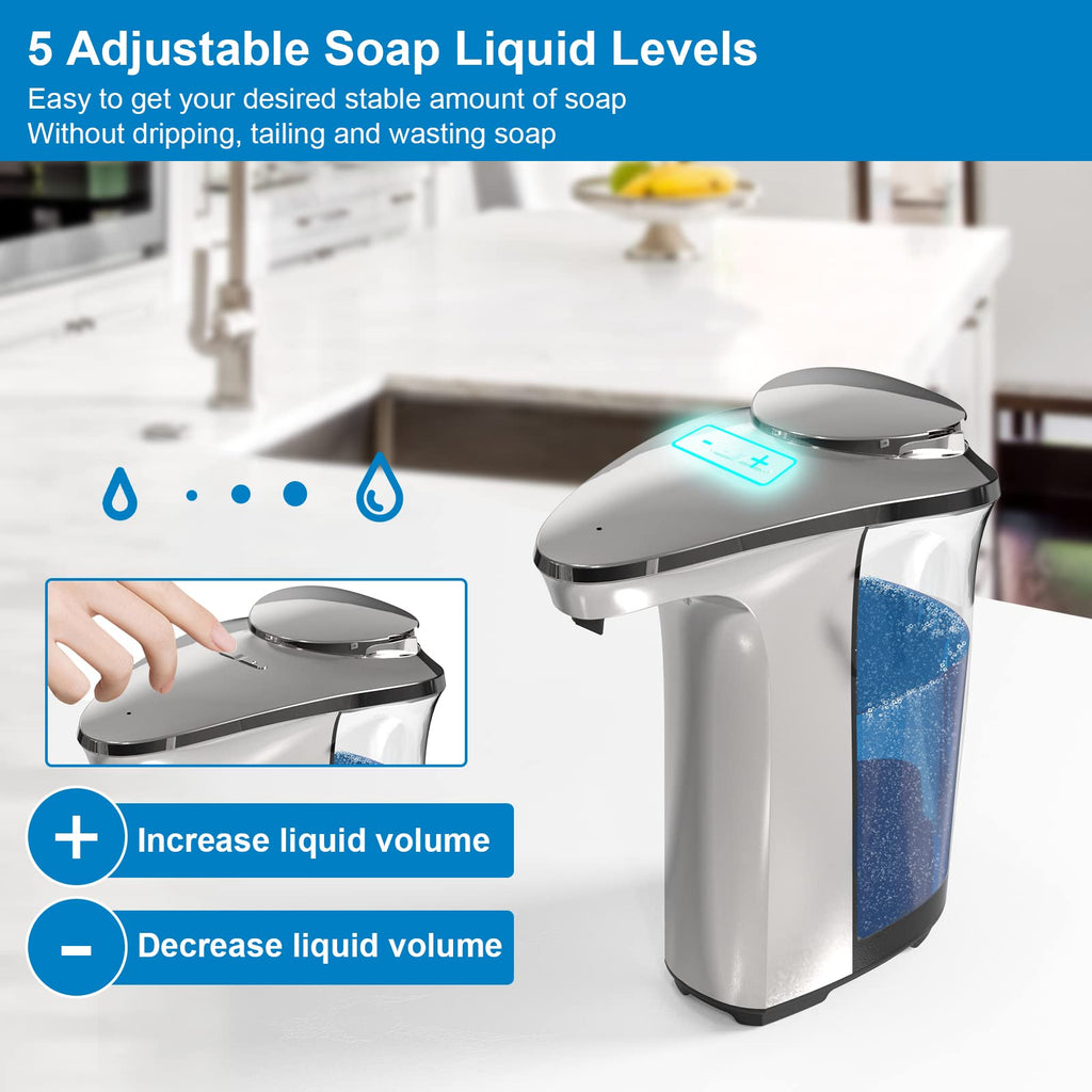 Automatic Soap Dispenser, 17oz Touchless Liquid Dish Soap Dispenser Kitchen