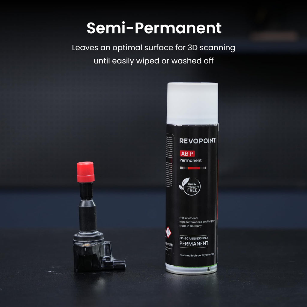 Revopoin 3D Scanning Spray for 3D Scanners, Semi-Permanent Until Wiped, for Reflective, Transparent, Black or Highly Textured Surfaces, 500ml, AB-P