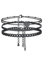 FOCALOOK Anklet Bracelets Set for Women, Plus Size Chain Anklet 8.5-10.5"