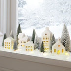 Christmas Decorations Indoor, 5 Lighted Ceramic Christmas Village Houses