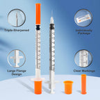 30 Pack U-100 1ml 31G 5/16 Inch (8mm) Syringes with Needle